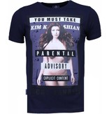 Local Fanatic Kim Kardashian Rhinestone - T Shirt Herr - 4779NB - Marinblå Local Fanatic Kim Kardashian Rhinestone - T Shirt Herr - 4779NB - Marinblå