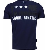 Local Fanatic Kim Kardashian Rhinestone - T Shirt Herr - 4779NB - Marinblå