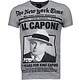 Al Capone Rhinestone - T Shirt Herr - 4784G - Grå