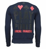 Local Fanatic Hot & Famous Poker Rhinestone - Tröja Man - 4905Z - Svart