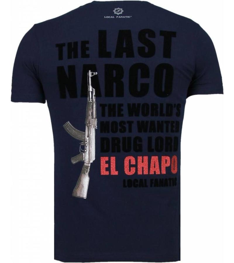 Local Fanatic El Chapo Flockprint - T Shirt Herr - 5084N - Marinblå