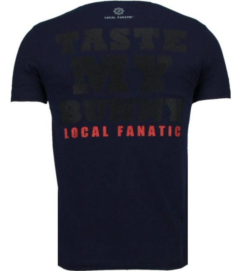 Local Fanatic Playtoy Bunny Rhinestone - Herr T Shirt - 5086N - Marinblå