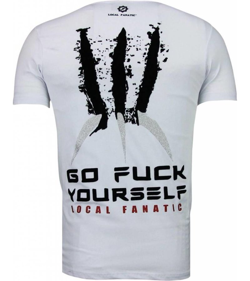 Local Fanatic Wolverine Flockprint - Herr T Shirt - 5089W - Vit