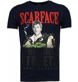 Local Fanatic Scarface Boss Rhinestone - Herr T Shirt - 5093N - Marinblå