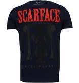 Local Fanatic Scarface Boss Rhinestone - Herr T Shirt - 5093N - Marinblå Local Fanatic Scarface Boss Rhinestone - Herr T Shirt - 5093N - Marinblå