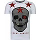 Rough Player Skull Rhinestone - Herr T Shirt - 5101W - Vit