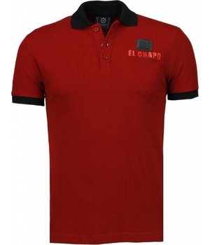 Local Fanatic El Chapo Flockprint Polo - Herr Polo - 5103B - Bordeaux