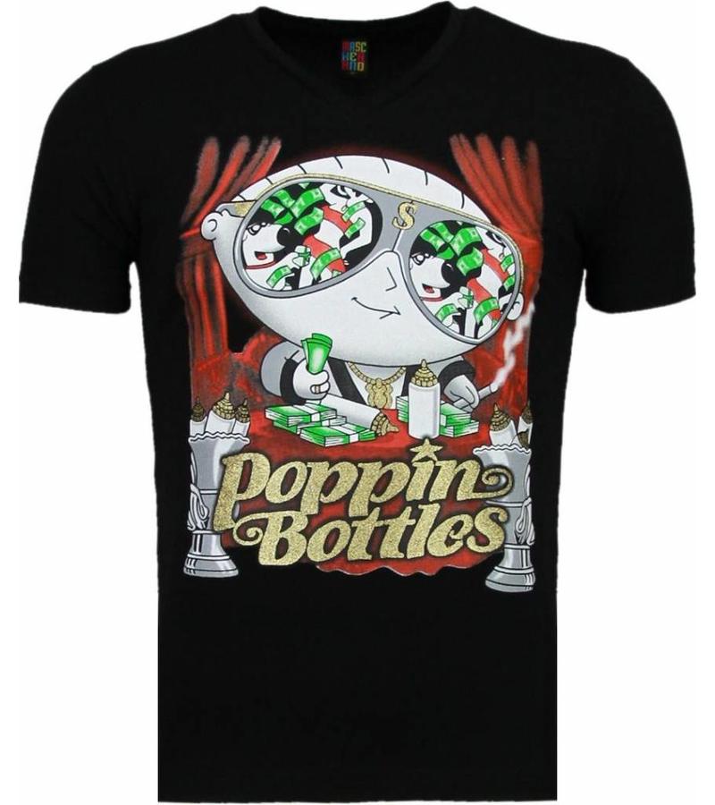 Local Fanatic Poppin Stewie - T-shirt - Zwart