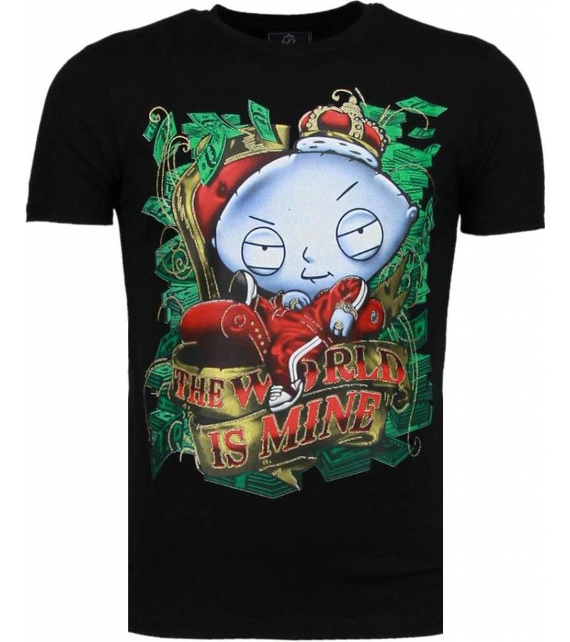 Local Fanatic Rich Stewie Money World - Man T Shirt - 2005Z - Svart