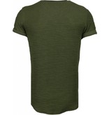 True Rise Exclusive Military Patches - Man T Shirt - T09150G - Grön