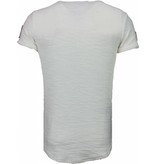 True Rise Exclusive Military Patches - Herr T Shirt - T09150W - Vit