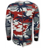 Uniplay Army Shirt Zipped Back - Long Fit Sweater - Camo