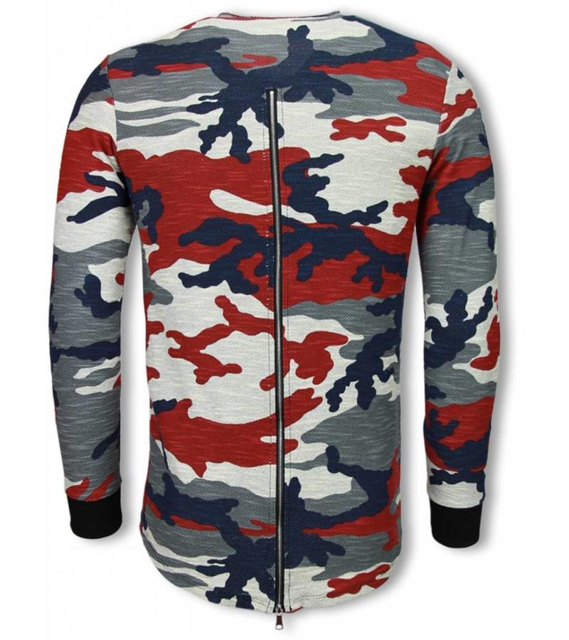 Uniplay Army Shirt Zipped Back - Long Fit Sweater - Camo