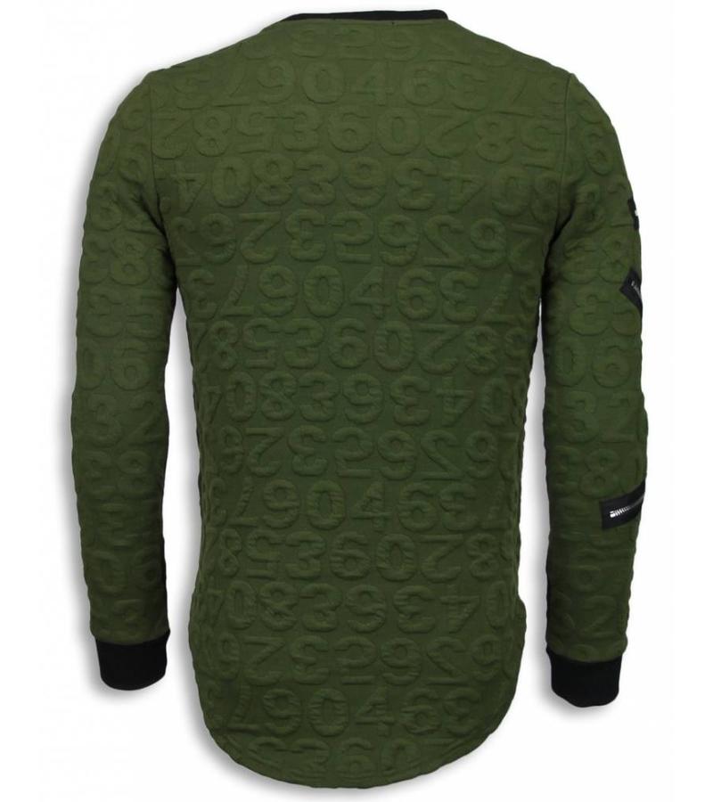 True Rise 3D Numbered Pocket Long Fit - Sweater Herr - T-7633G - Grön