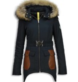 Milan Ferronetti Exklusiv Ladies Fur Coat - Jackor Dam Vinter - R035B - Blå