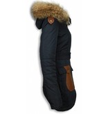 Milan Ferronetti Exklusiv Ladies Fur Coat - Jackor Dam Vinter - R035B - Blå