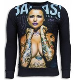 Local Fanatic Bad Ass Ink Sweater - Man Tröja - 5788G - Mörkgrå