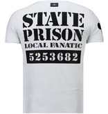 Local Fanatic State Prison - Strass T Shirt Herren - Weiß
