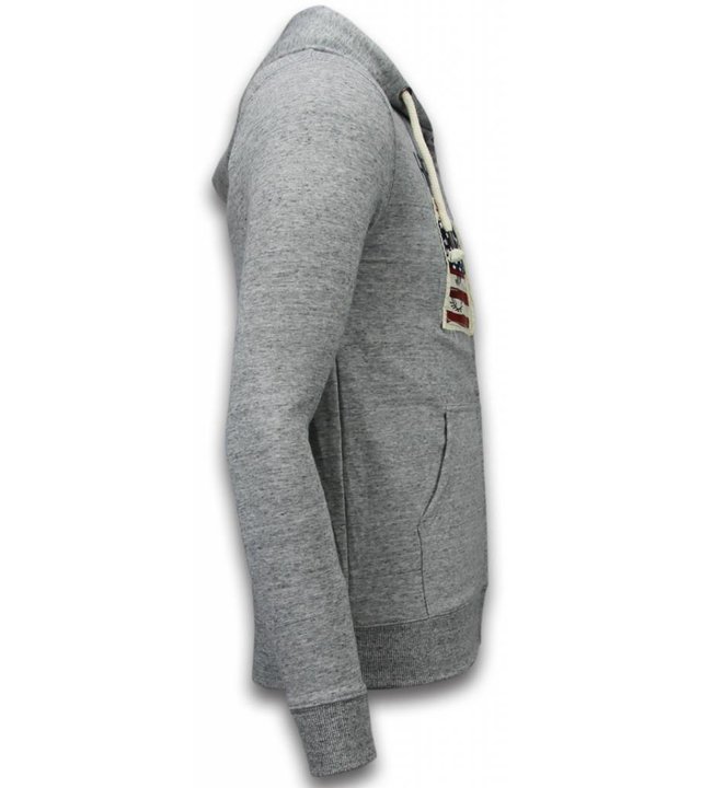 Enos Sweatjacke - Herren-pullover - Embroidery American Heritage - Grau