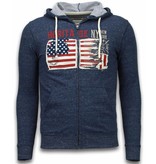 Enos Sweatjacke - Herren-pullover - Embroidery American Heritage - Blau