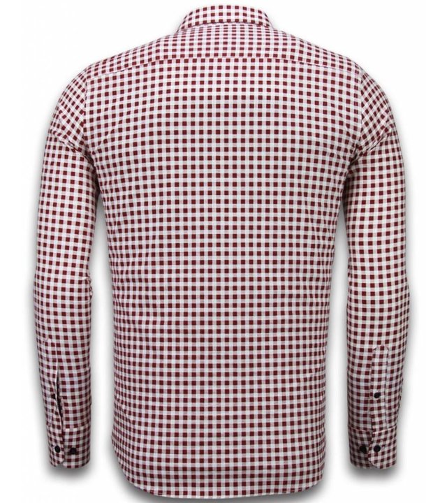 Gentile Bellini Italianische Hemden - Slim Fit - Garment Pattern - Rot
