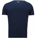 Local Fanatic Exklusiv V Neck - T-Shirt Herren - Marine