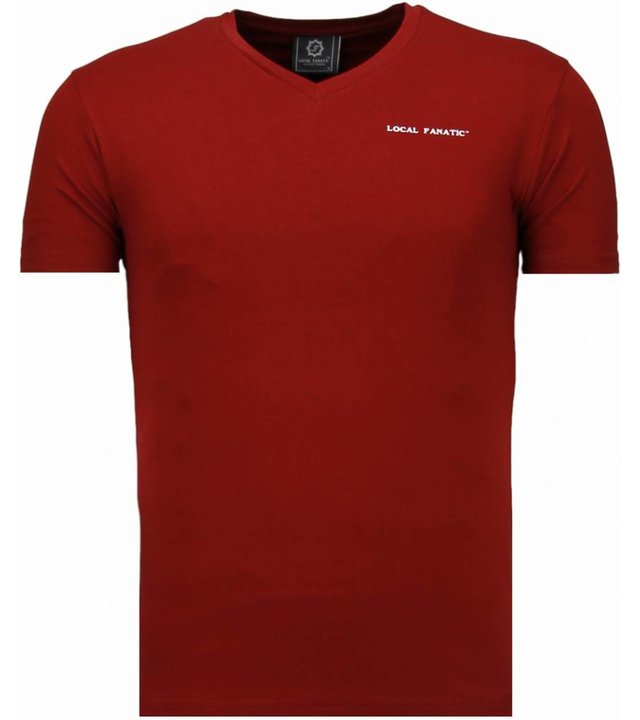 Local Fanatic Exklusiv V Neck - T-Shirt Herren - Bordeaux