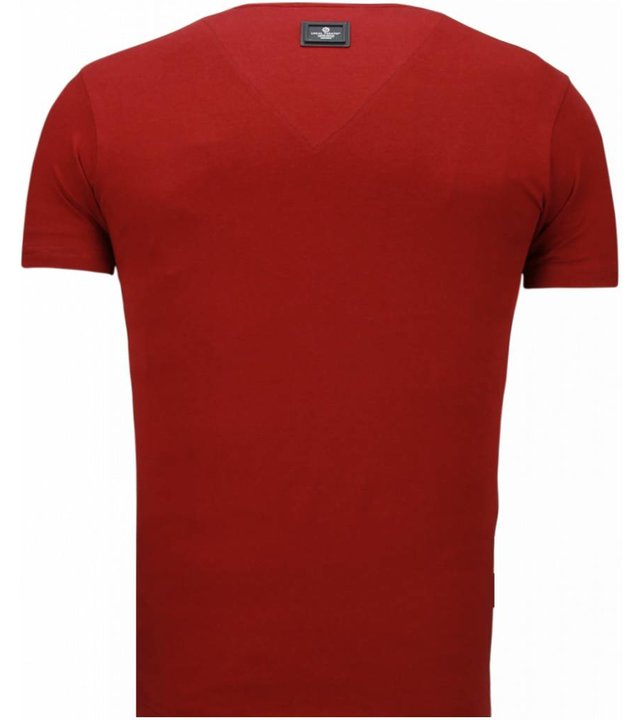 Local Fanatic Exklusiv V Neck - T-Shirt Herren - Bordeaux