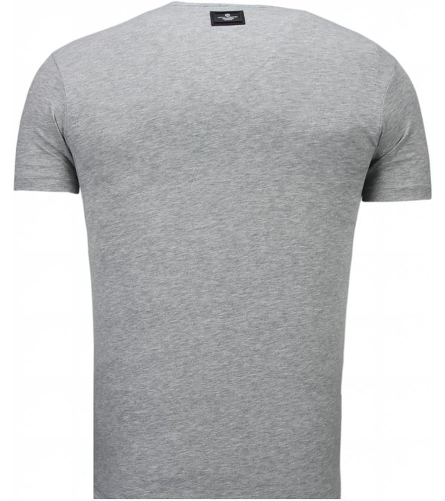 Local Fanatic Exklusiv V Neck - T-Shirt Herren - Grau