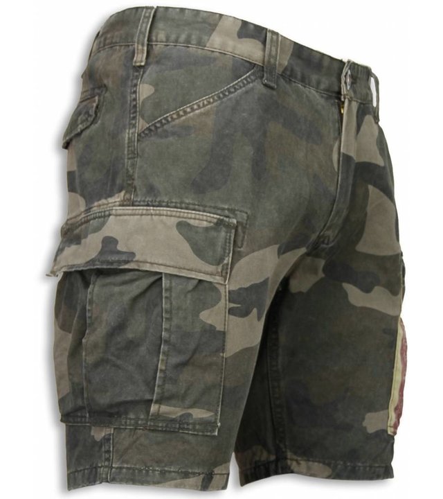 Bread & Buttons Kurze Hosen Herren - Camouflage Shorts Army - Grün