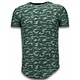 Fashionable Camouflage T-shirt - Long T shirt Herren Army Pattern - Grün