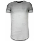 John H Flare Effect T-shirt - Long Fit T shirt Herren Dual Colored - Grau