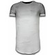 Flare Effect T-shirt - Long Fit T shirt Herren Dual Colored - Grau