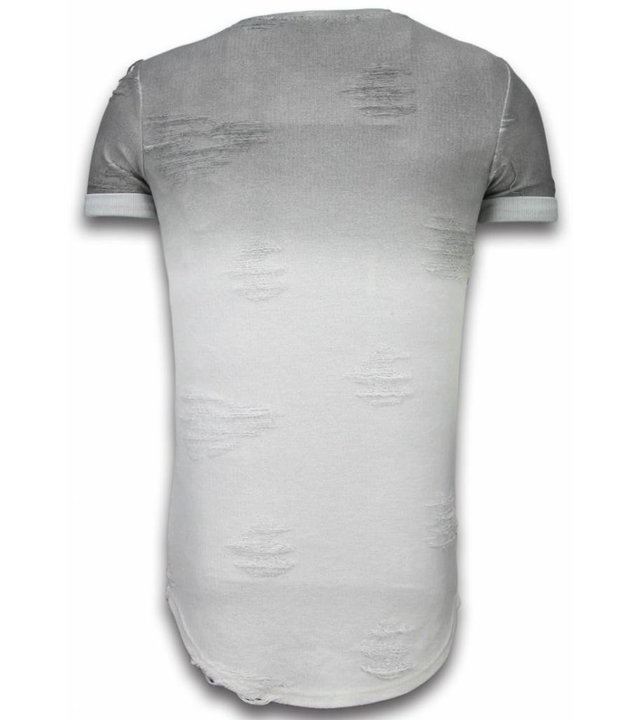 John H Flare Effect T-shirt - Long Fit T shirt Herren Dual Colored - Grau