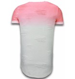 John H Flare Effect T-shirt - Long Fit T shirt Herren Dual Colored - Rot