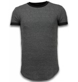 John H 3D Encrypted T-Shirt - Long Fit T shirt Herren Zipped - Grau