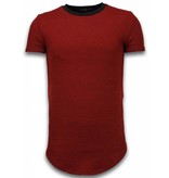 John H 3D Encrypted T-Shirt - Long Fit T shirt Herren Zipped - Rot