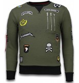 Local Fanatic Exclusief Basic Sweatshirt Embriordry - Sweatshirt Herren Patches - Grün