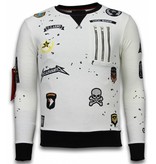 Local Fanatic Exclusief Basic Sweatshirt Embriordry - Sweatshirt Herren Patches - Weiß Local Fanatic Exclusief Basic Sweatshirt Embriordry - Sweatshirt Herren Patches - Weiß