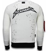 Local Fanatic Exclusief Basic Sweatshirt Embriordry - Sweatshirt Herren Patches - Weiß Local Fanatic Exclusief Basic Sweatshirt Embriordry - Sweatshirt Herren Patches - Weiß