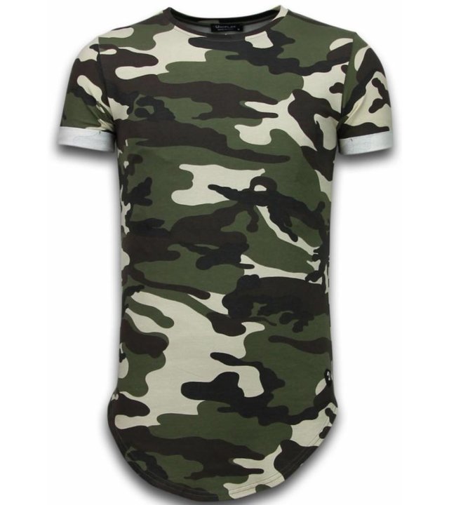 Uniplay Known Camouflage T-shirt - Long Fit Shirt Army - Grün