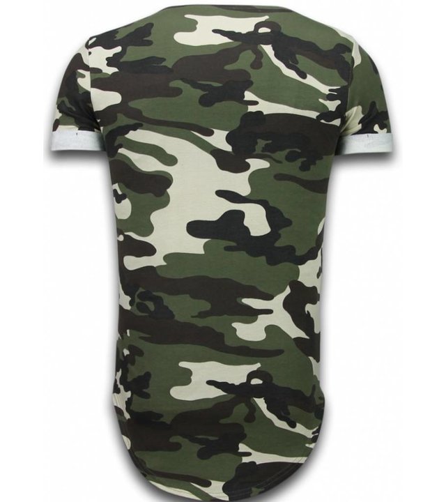 Uniplay Known Camouflage T-shirt - Long Fit Shirt Army - Grün