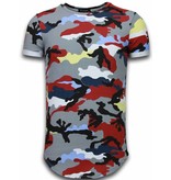 Uniplay Known Camouflage T-shirt - Long Fit Shirt Army - Bordeaux