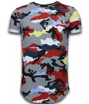 Uniplay Known Camouflage T-shirt - Long Fit Shirt Army - Bordeaux