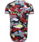 Uniplay Known Camouflage T-shirt - Long Fit Shirt Army - Bordeaux