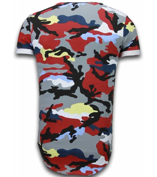 Uniplay Known Camouflage T-shirt - Long Fit Shirt Army - Bordeaux