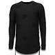 Destroyed Look Pullover - Side Laces Long Fit Sweatshirt - Schwarz
