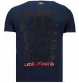 Local Fanatic Rambo Shine - Strass T Shirt Herren - Blau