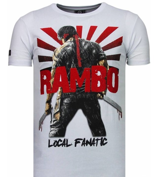 Local Fanatic Rambo Shine - Strass T Shirt Herren - Weiß