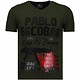 Pablo Escobar Narcos - Strass T Shirt Herren - Grün